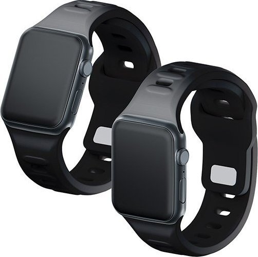 Rrip ore 3mk Silicone Watch Strap për Apple Watch, 38/40/41 mm, silikon, i zi