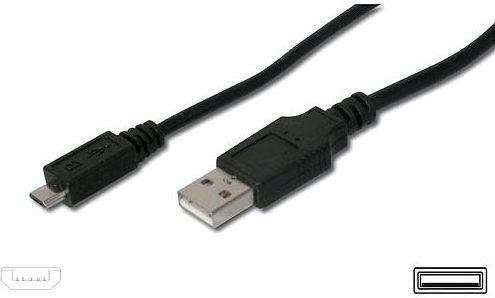 Kabllo USB PremiumCord USB A në microUSB, 5 m, USB 2.0, e zezë