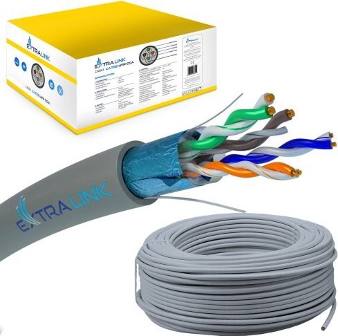 Kabllo rrjeti Extralink EX.18259, Cat5e F UTP, 305m, gri