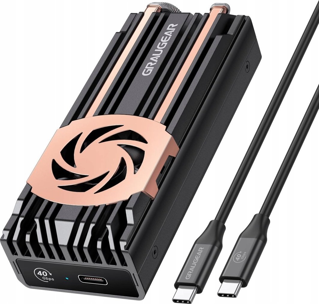 Kuti ekstern SSD GrauGear G-M2U4-40G-F, M.2 NVMe, USB 4.0, gri