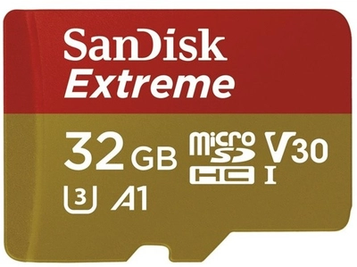 Kartë memorie SanDisk Micro SDHC Extreme V30 32GB 100MB/s UHS-I U3 + SD adapter