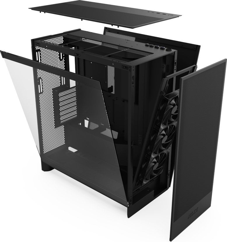 Куќиште за компјутер Nzxt H7 Flow, Црна, Midi Tower