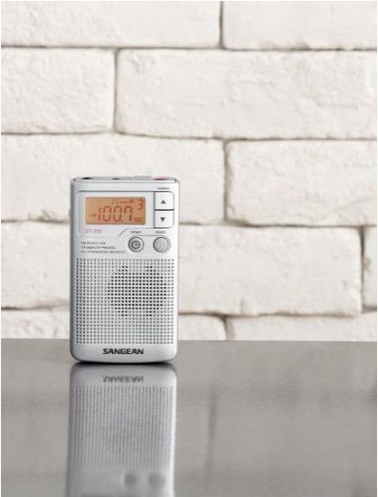 Radio portative Sangean Pocket 250 DT-250, FM AM, me kufje, e bardhë