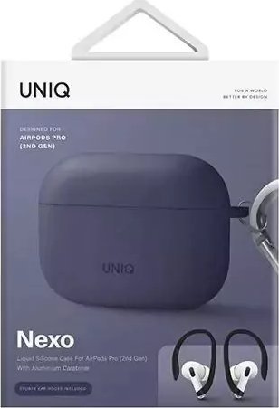Mbulesë Uniq Nexo për AirPods Pro 2, silikon, me Ear Hooks, vjollcë