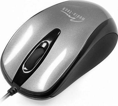 Maus Media-Tech MT1091S, me kabllo, USB, i argjendtë