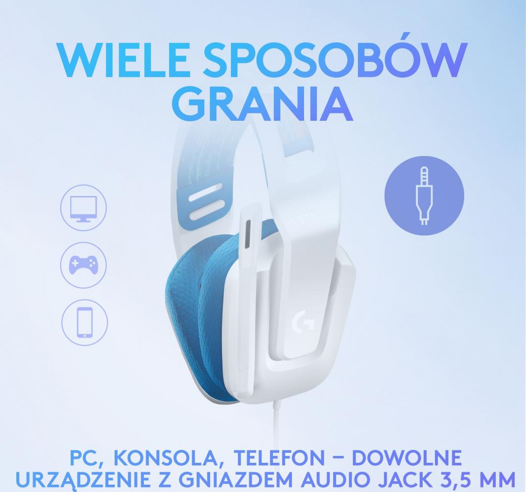 Kufje Logitech G335 (981-001018), të bardha/ kaltra