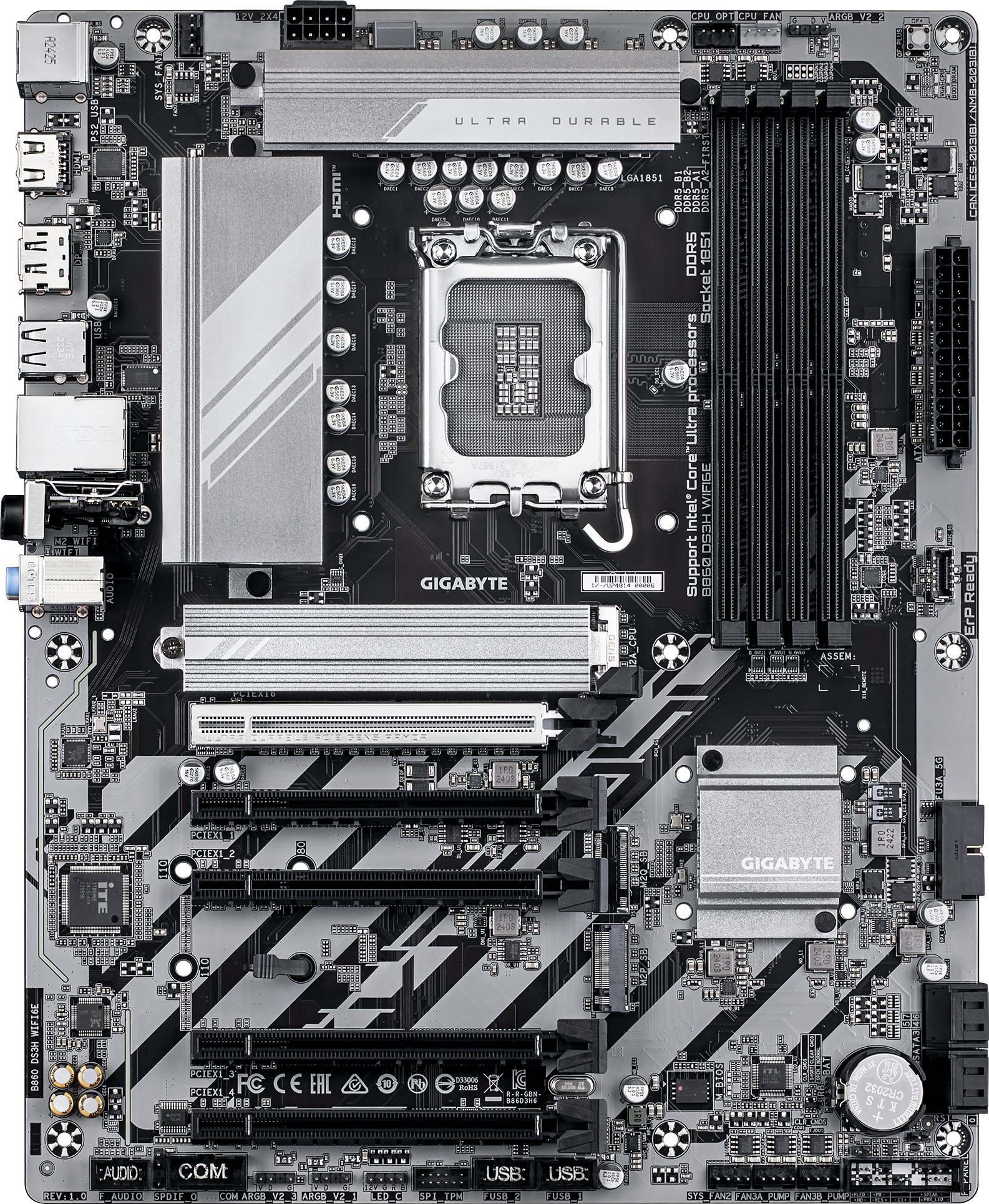 Pllakë amë GIGABYTE B860 DS3H WIFI6E, DDR5, WiFi 6E, e zezë
