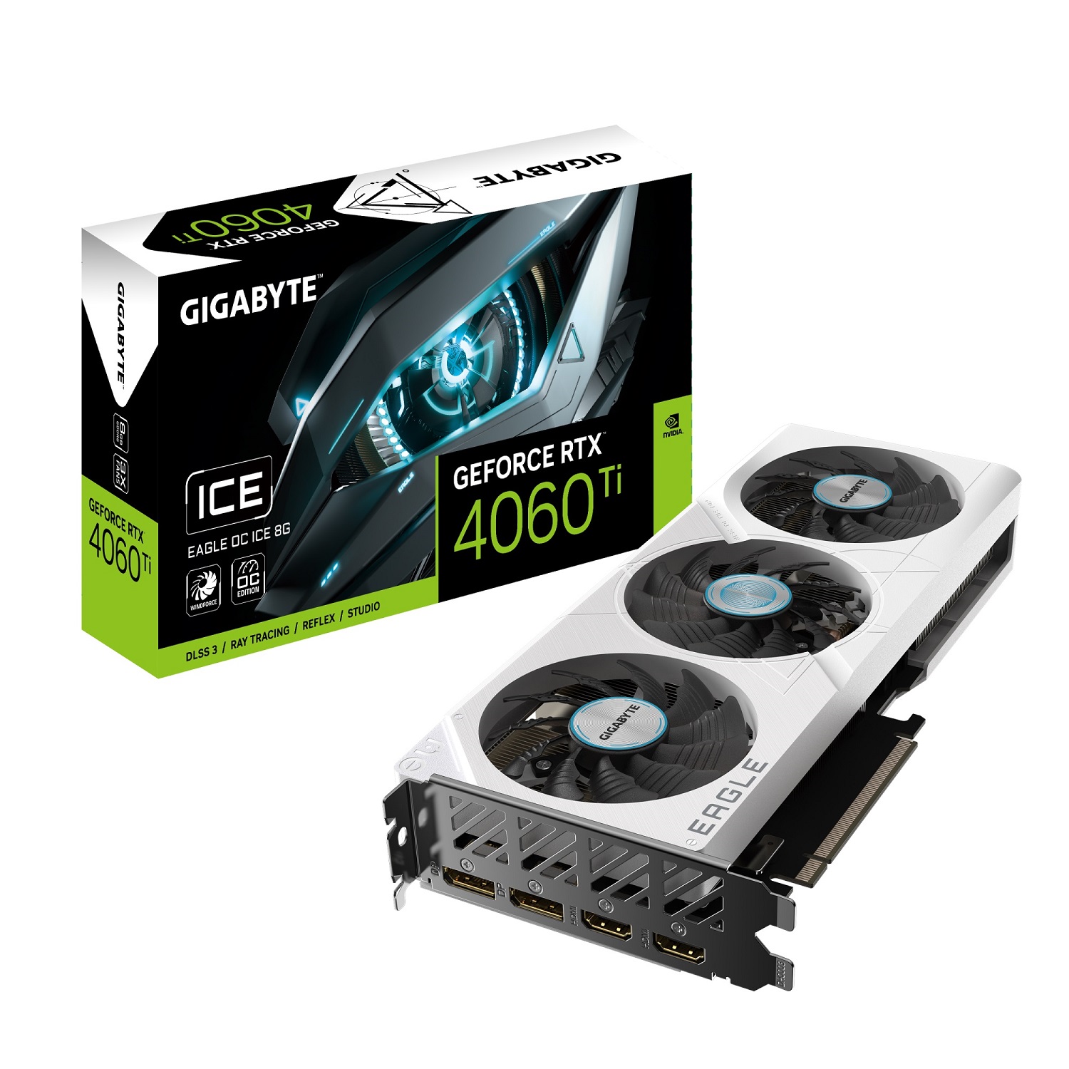Kartelë grafike GIGABYTE GeForce RTX 4060 Ti EAGLE ICE/OC, 8GB, GDDR6