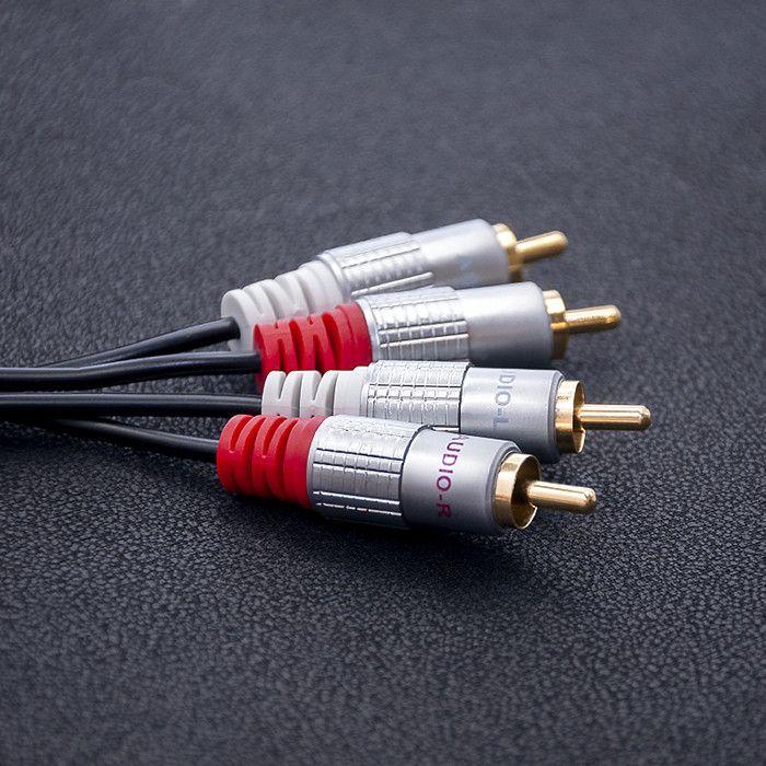 Qoltec 2xRCA Машки до 2xRCA Машки Кабел, 2 м, Црн