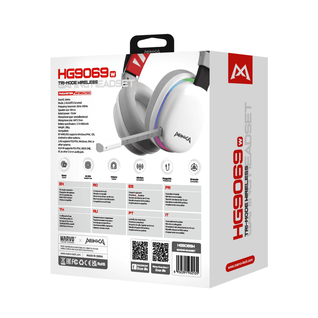 Kufje Me Bluetooth MONKA HG9069W