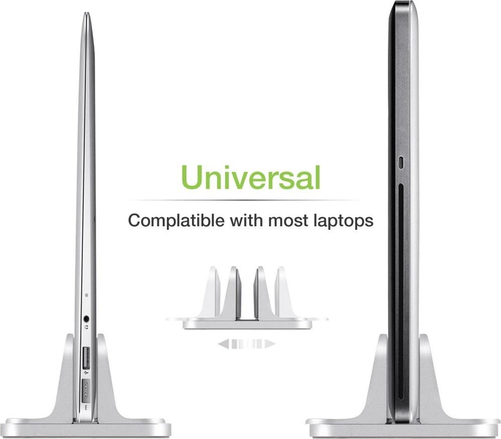 Stendë vertikale për laptop Techly, alumini, e rregullueshme, gri