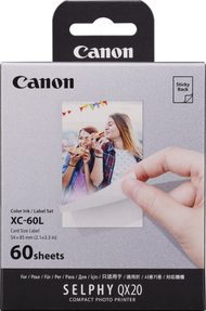 Set boje dhe letrash Canon XC-60L, 60 fletë, 54x85mm, për SELPHY QX20