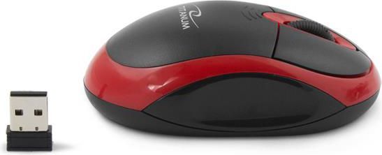 Maus Esperanza Titanum, wireless, USB, i zi dhe i kuq