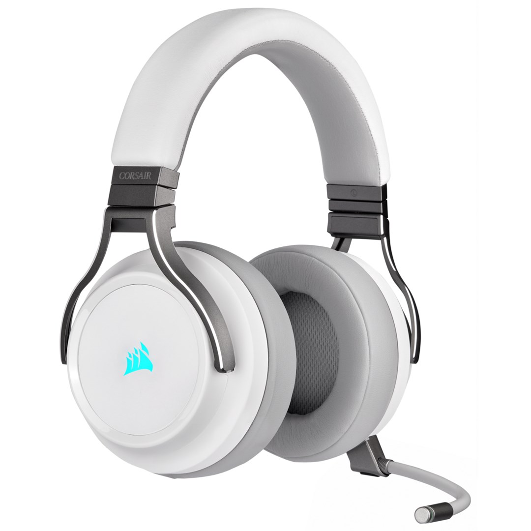 Kufje wireless Corsair Virtuoso RGB, 50mm, 7.1 surround, të bardha
