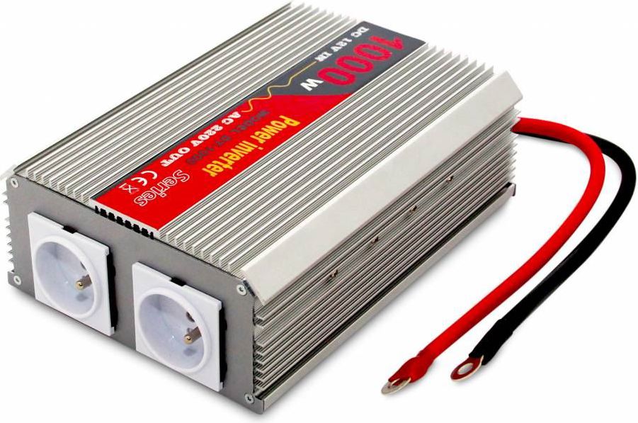 Inverter tensioni Eurocase DY-1000-12, 12V DC në 230V AC, 1000W, argjendtë