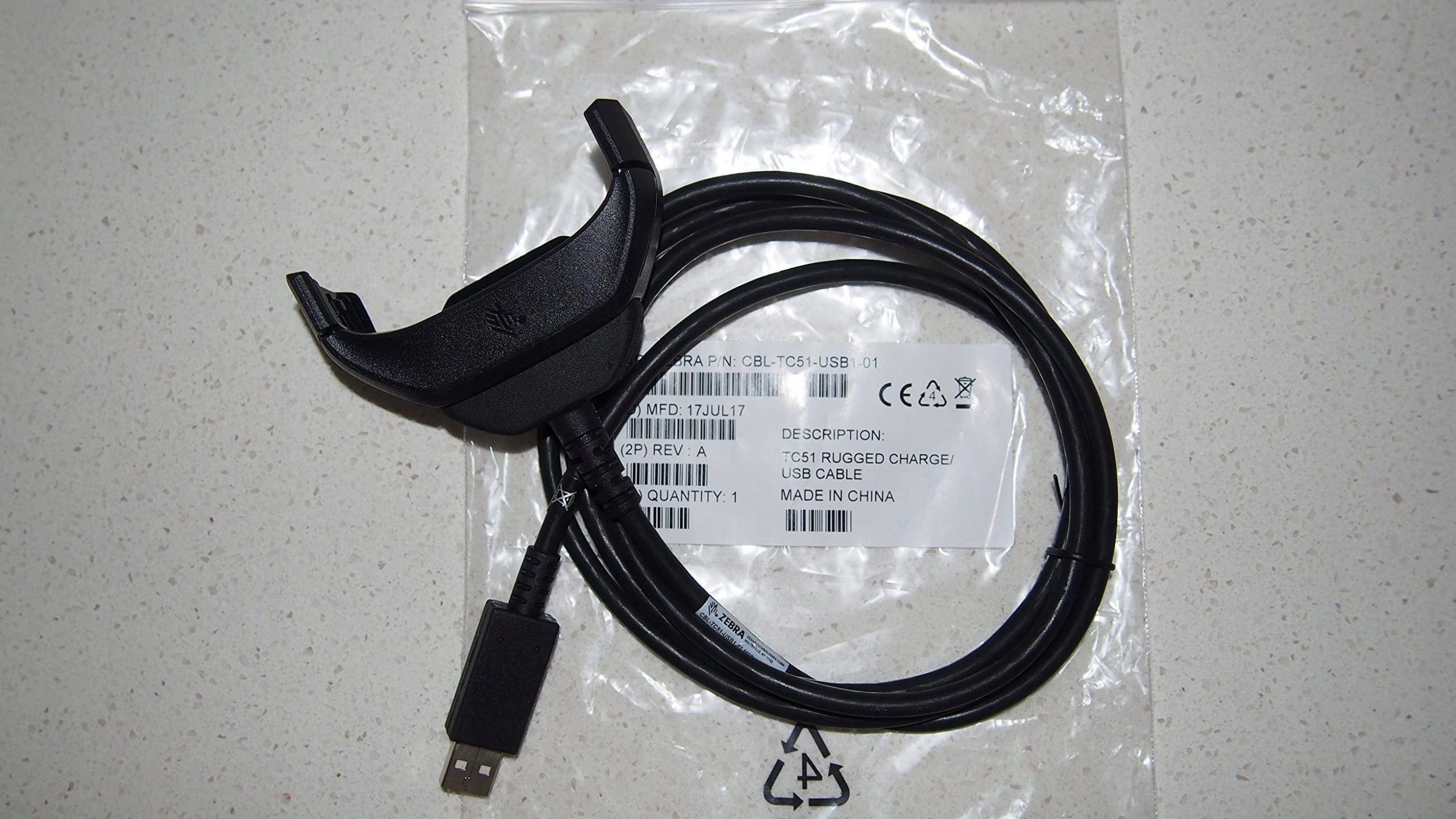 Kabllo karikimi Zebra CBL-TC51-USB1-01, USB, për Zebra TC51 TC56, e zezë