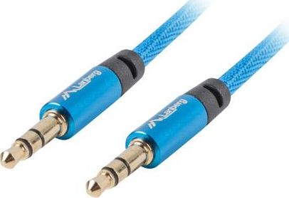 Kabllo audio Lanberg CA-MJMJ-10CU-0020-BL, Jack 3.5mm në Jack 3.5mm, 2m, blu
