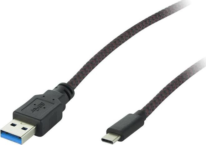 Kabllo karikimi USB në USB C, 1m, QC 3.0, najlon, e zezë
