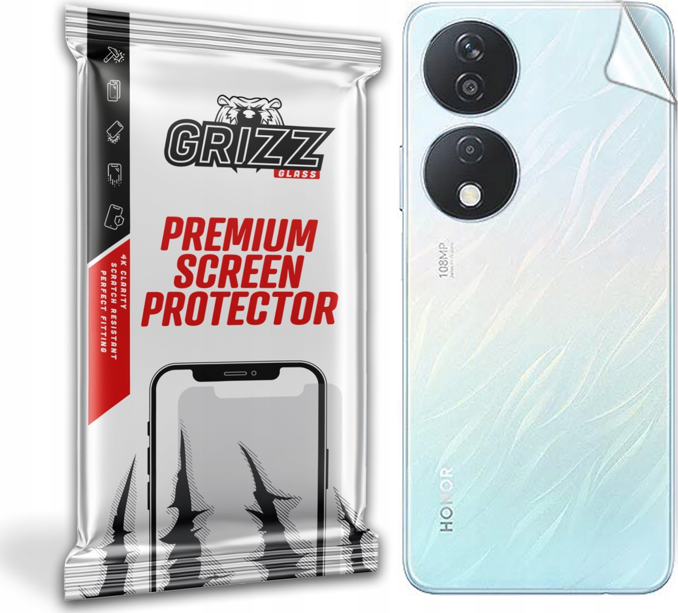 Film mbrojtës GrizzGlass SatinSkin për Honor X7b, pjesa e pasme, transparent