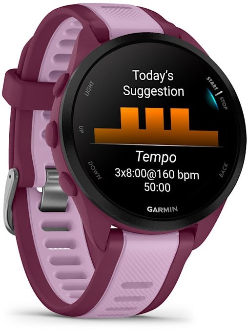 Ora smart Garmin Forerunner 165 Music, 43mm AMOLED, GPS, berry lejla