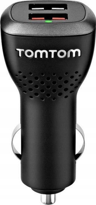 Karikues makinë TomTom High-Speed Dual Charger, dy dalje, karikim i shpejtë, i zi