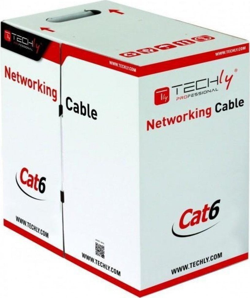 Kabllo rrjeti Techly Cat6 UTP LSZH, 305m, 100% bakër, gri