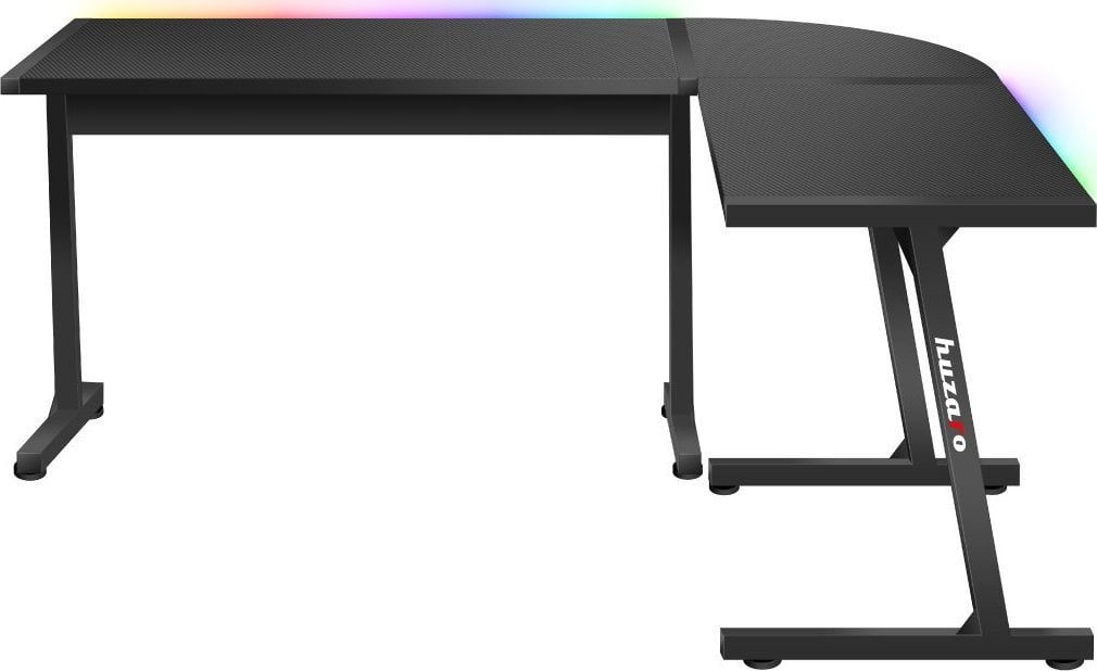 Tavolinë gaming Huzaro Hero 6.0, formë këndi L, LED RGB, e zezë