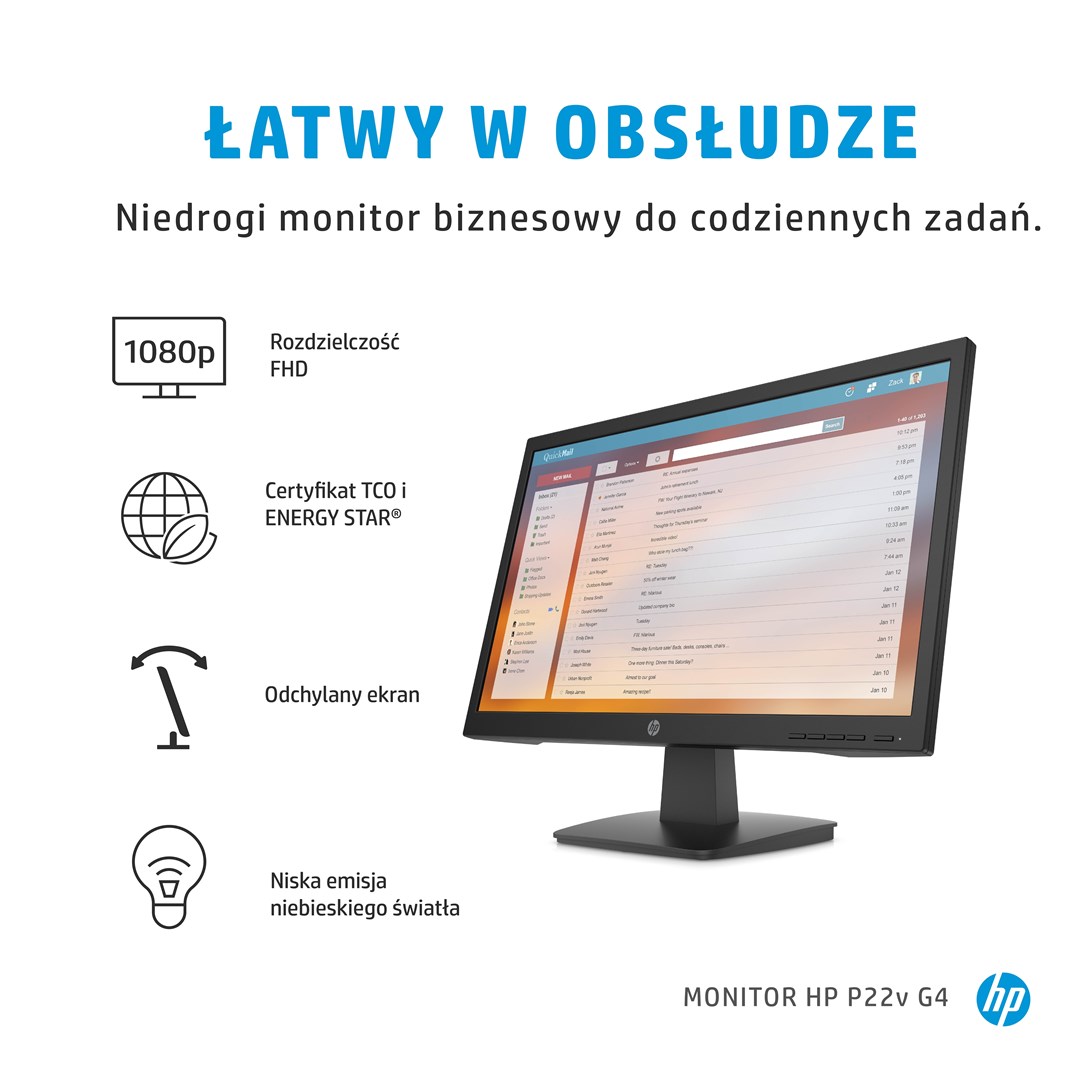 Monitor HP P22v G4, 21.5", Full HD, TN, i zi