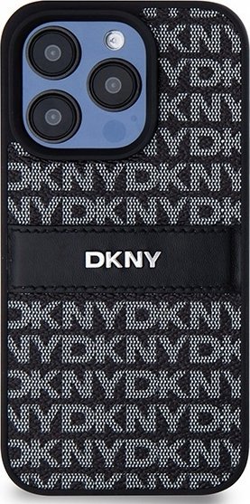 Маска за телефон DKNY PU кожа Repeat Pattern, за iPhone 15 Pro Max, црна