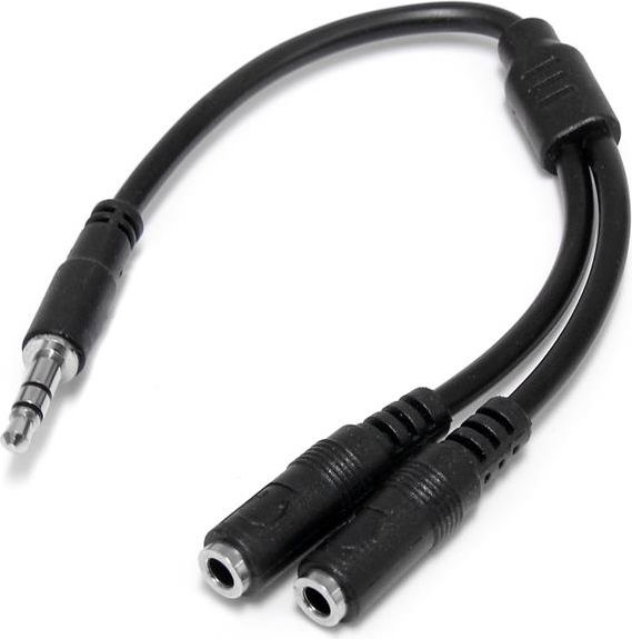Kabllo StarTech Jack 3.5mm - Jack 3.5mm (MUY1MFFS), 2 kabllo, 0.15m, e zezë
