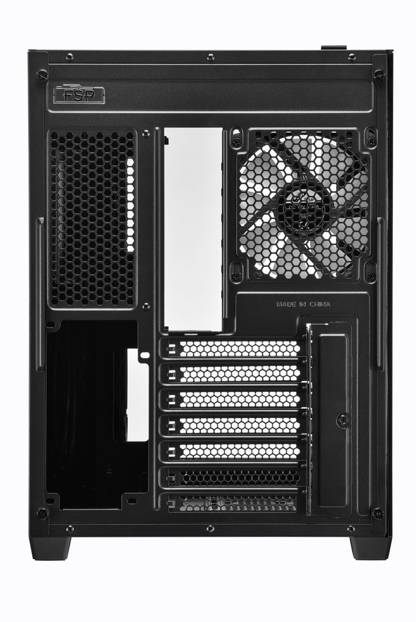 Kutia kompjuterike FSP Fortron CMT380, MIDI ATX, për desktop, e zezë