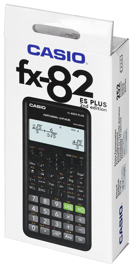 Kalkulator shkencor Casio FX-82ES PLUS-2, ekran me piksel, xhepi, i zi