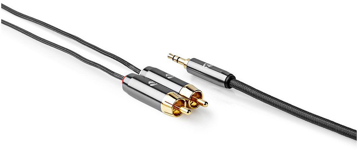 Kabllo audio Nedis Profigold, 5m, 2x RCA në 3.5mm, stereo
