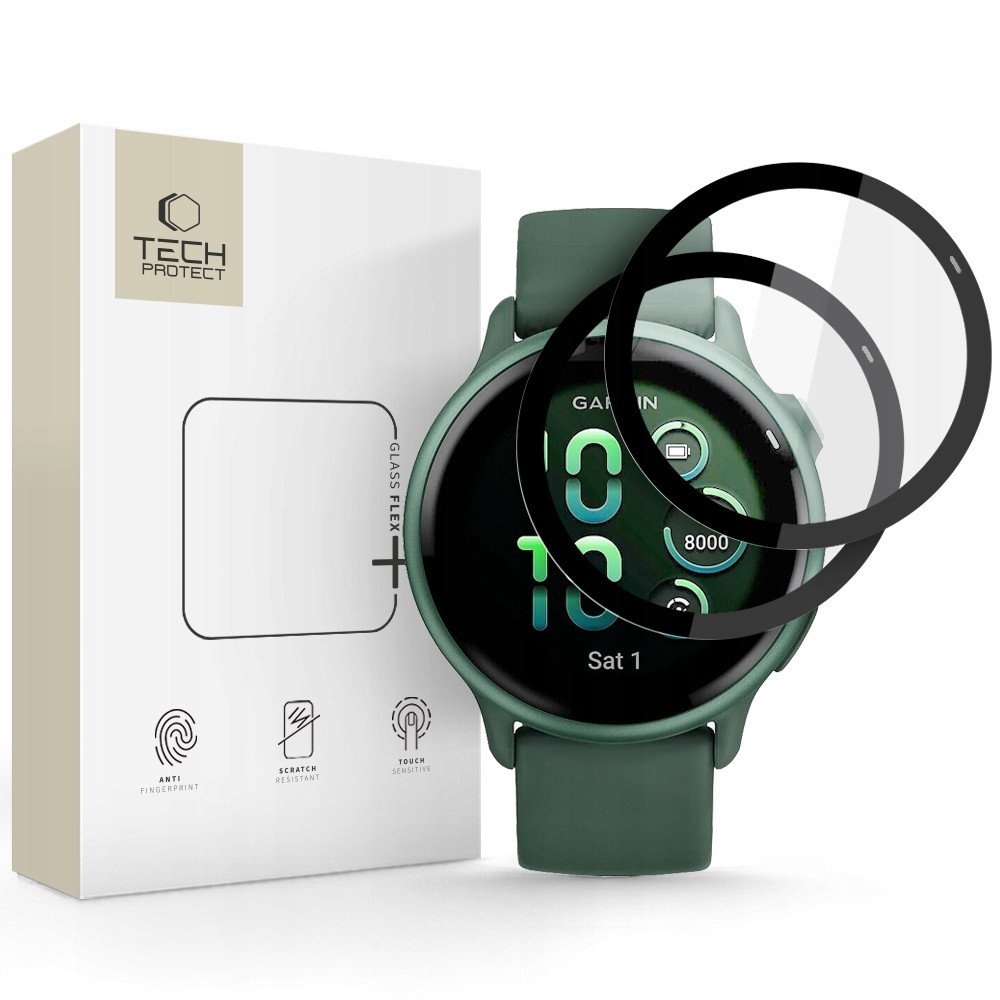 Xham mbrojtës Tech-Protect Glass Flex+ për Garmin Vivoactive 6, hibrid, 0.28mm, transparent