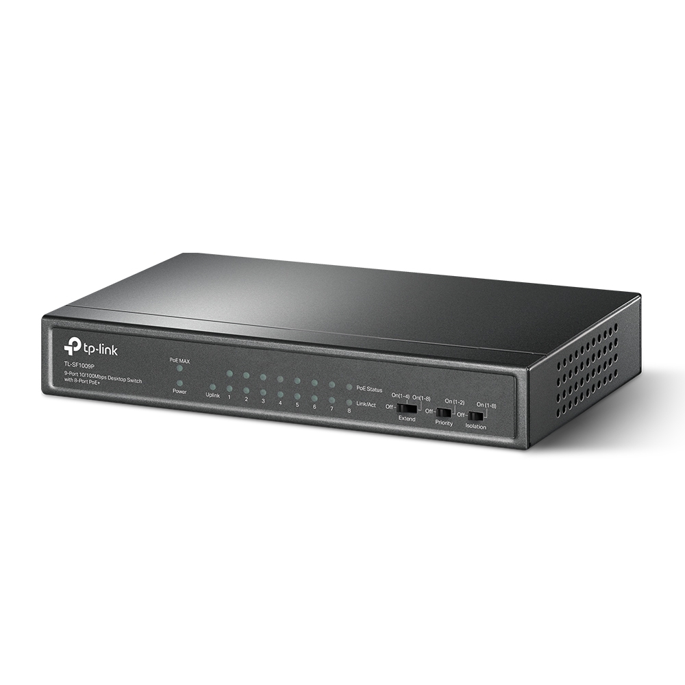 Switch rrjeti TP-Link TL-SF1009P, 9 porta 10/100Mbps, 8 porta PoE+, desktop