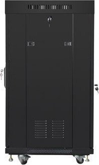 Kabinet rack 19" Lanberg FF01, 22U, 600x600 mm, derë rrjetë, i zi