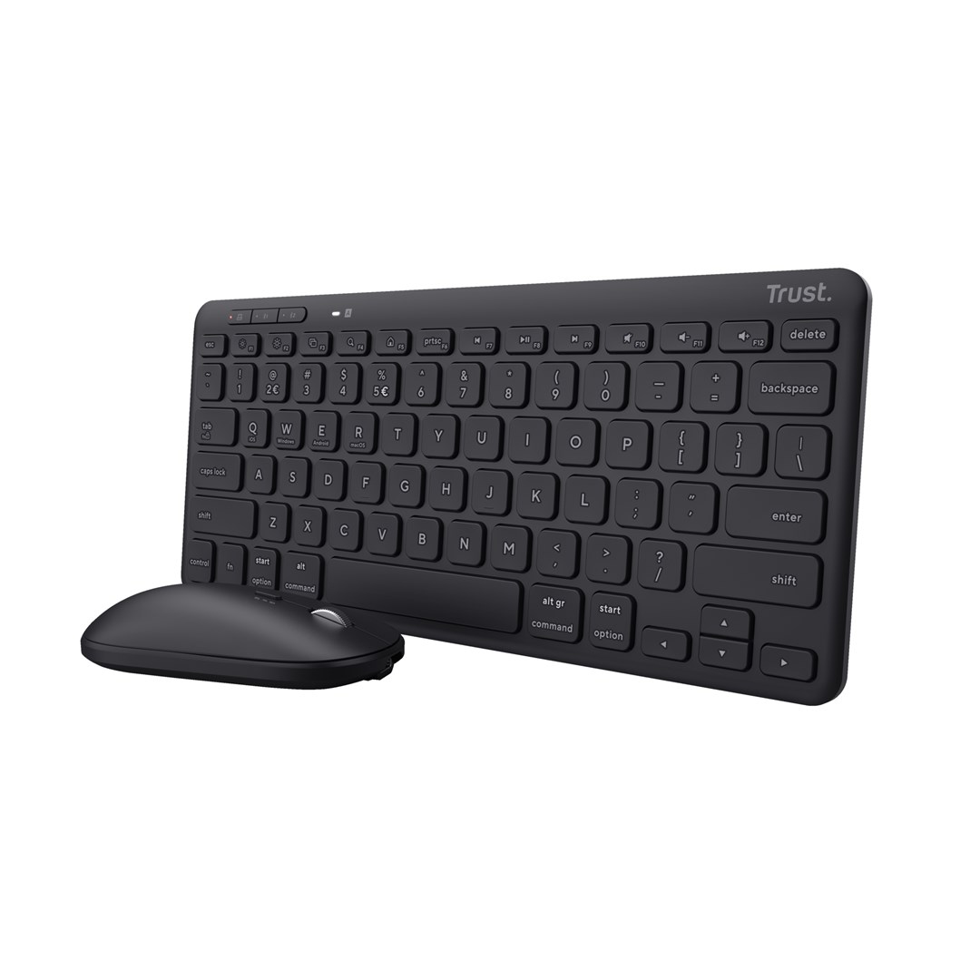 Set tastierë dhe maus Lyra Multi-Device, Wireless, USB/Bluetooth, i zi