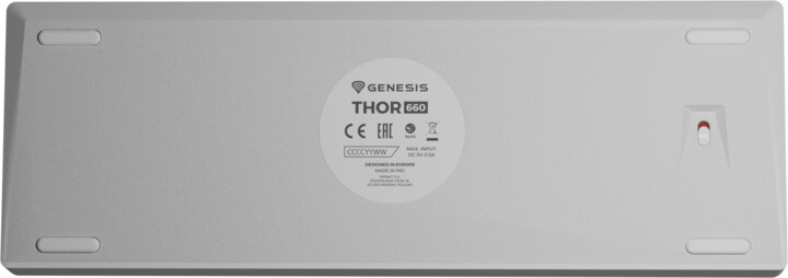 Tastierë Genesis Thor 660, Gateron Red, US, e bardhë