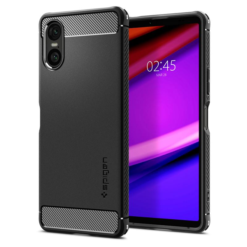 Mbrojtëse për celular Sony Xperia 5 VI Spigen Rugged Armor, e zezë mat