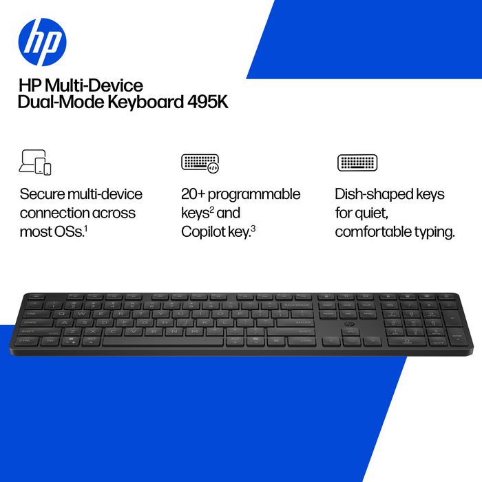 Tastierë HP 495K Multi Device Dual Mode, multi pajisje, wireless