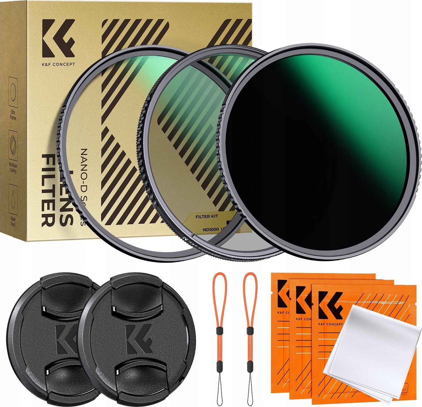 Set filtrash fotografie K&amp;F Concept Nano-D 3 në 1, UV CPL ND1000, 77mm