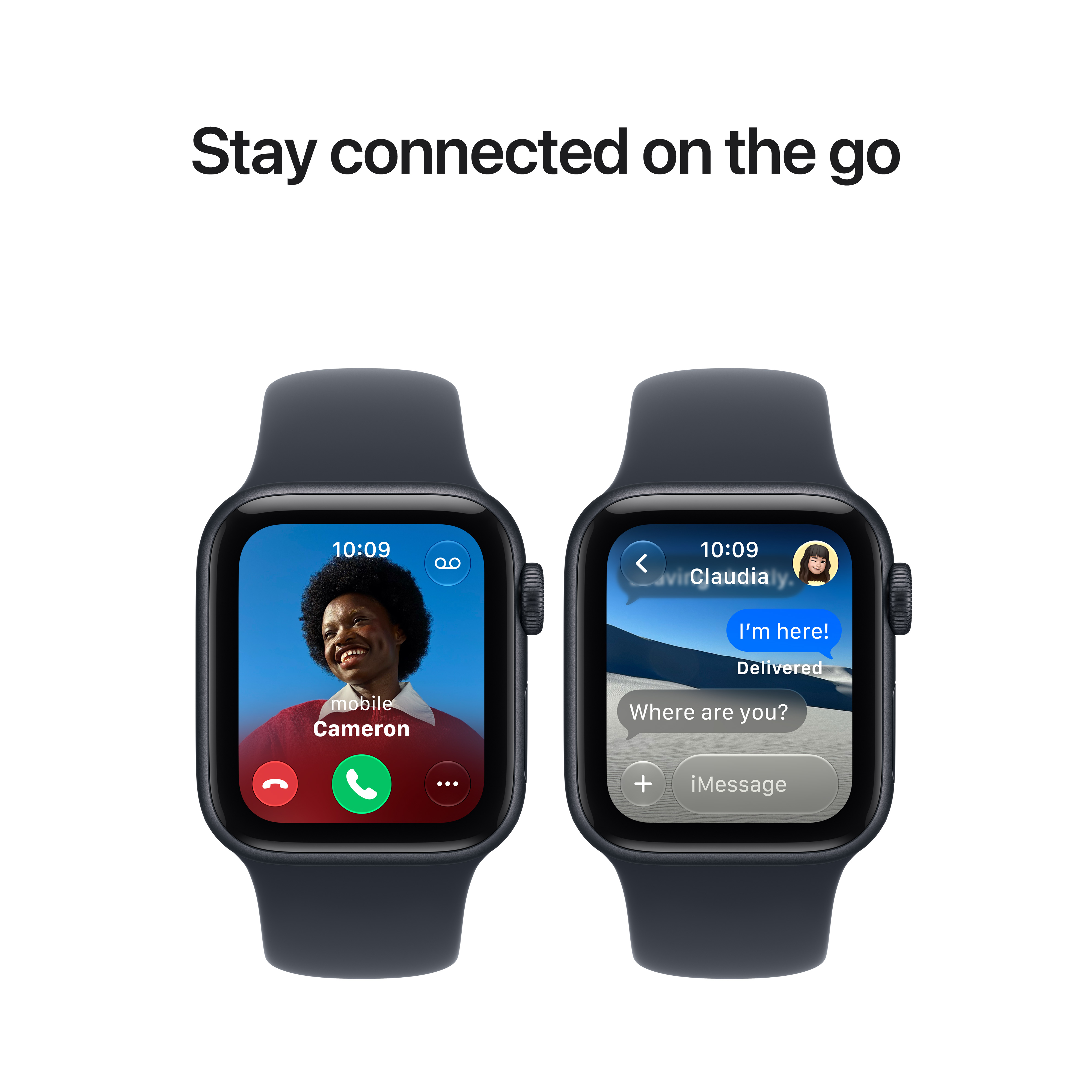 Apple Watch SE3 v2 GPS 40mm Midnight Aluminum Case with Navy Blue Sport Band, S/M