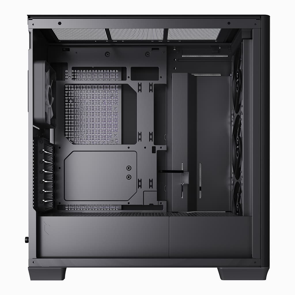 Kuti kompjuteri APNX C1 ARGB, midi tower, panel xhami i errësuar, e zezë