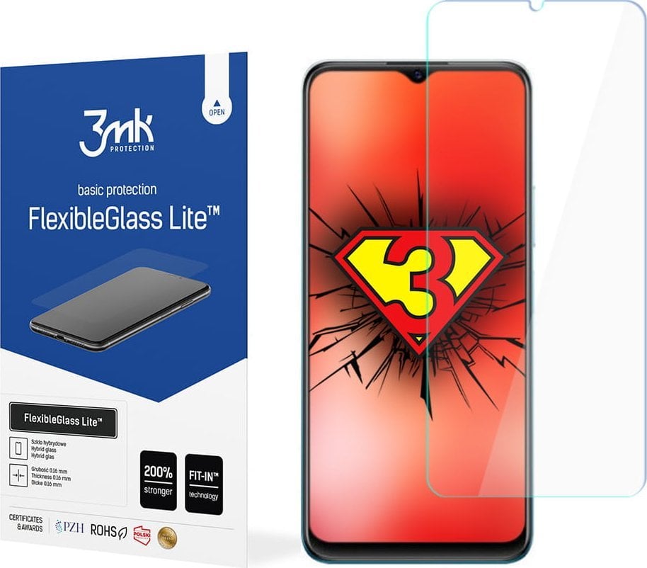 Mbrojtës ekrani 3MK FlexibleGlass Lite për Vivo Y15s, 0.16mm, xham hibrid transparent
