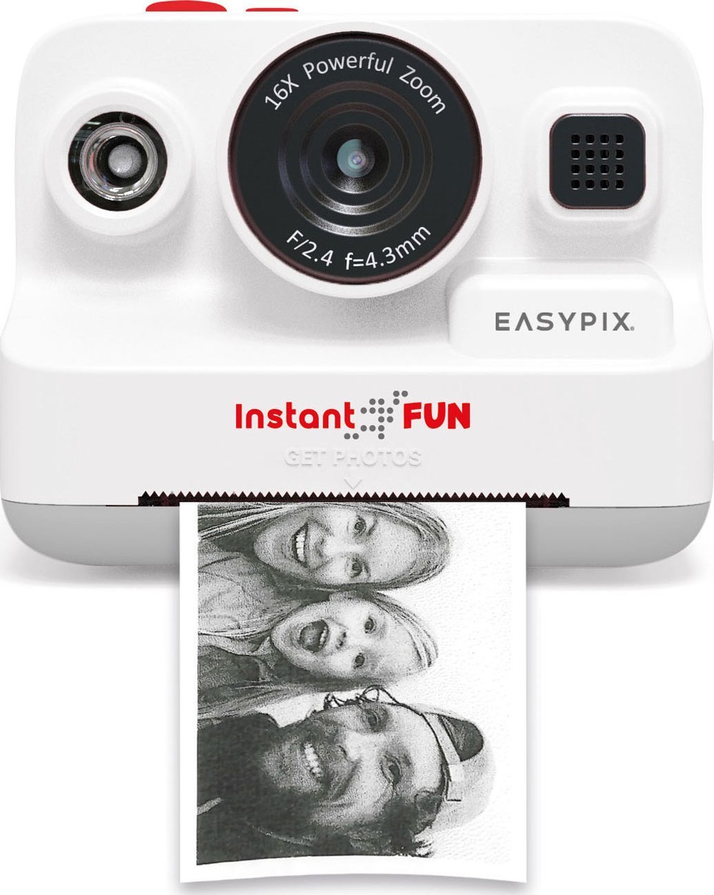Kamerë instant Easypix InstantFUN, printim bardh e zi, bateri 2000mAh, e bardhë