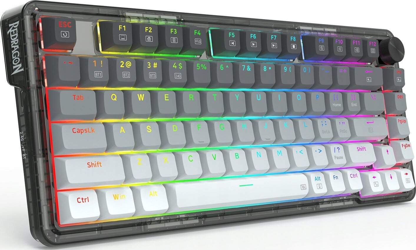 Tastierë mekanike gaming Redragon Ucal Pro, 75%, RGB, gri