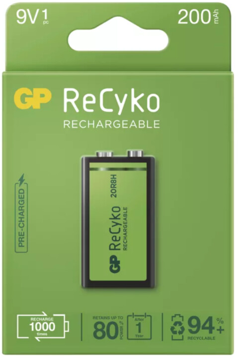 Bateri GP ReCyko, 9V, 1 copë