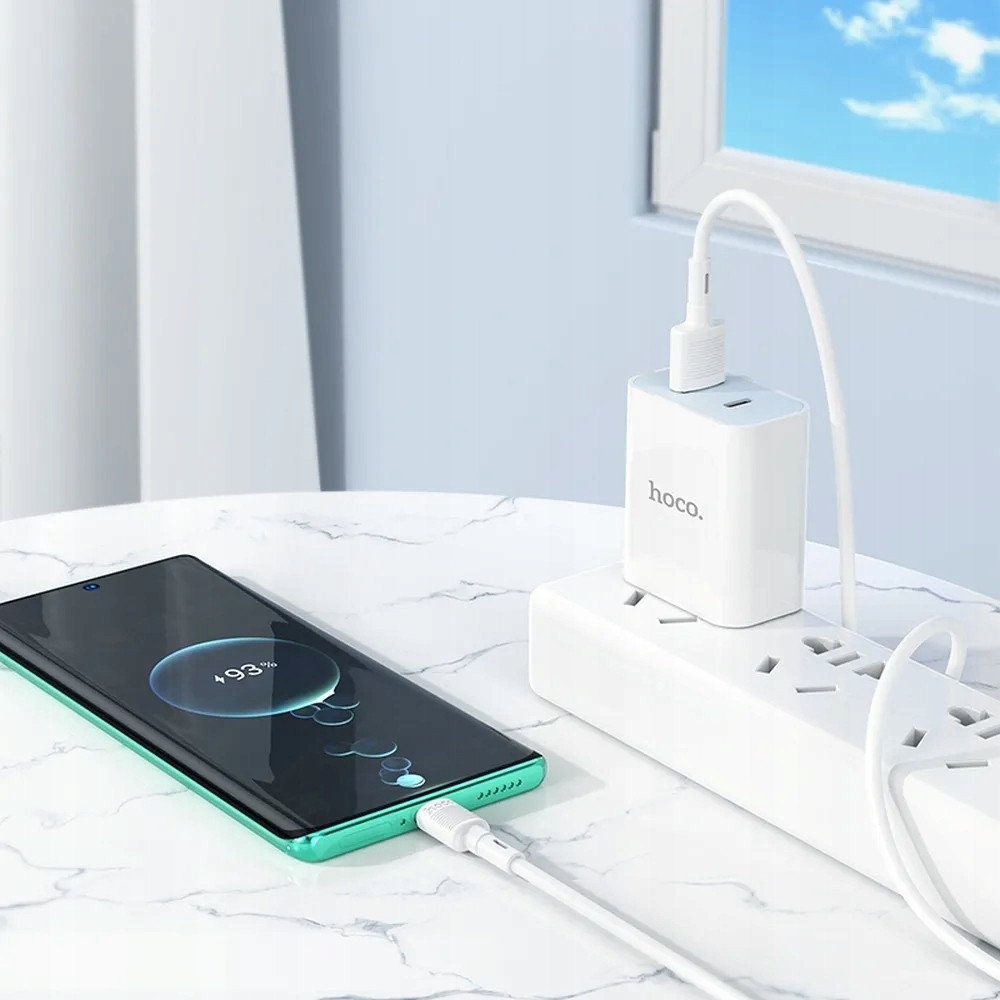 Kabllo karikimi Hoco X83, USB A në Type C, 3A, 1 m, e bardhë