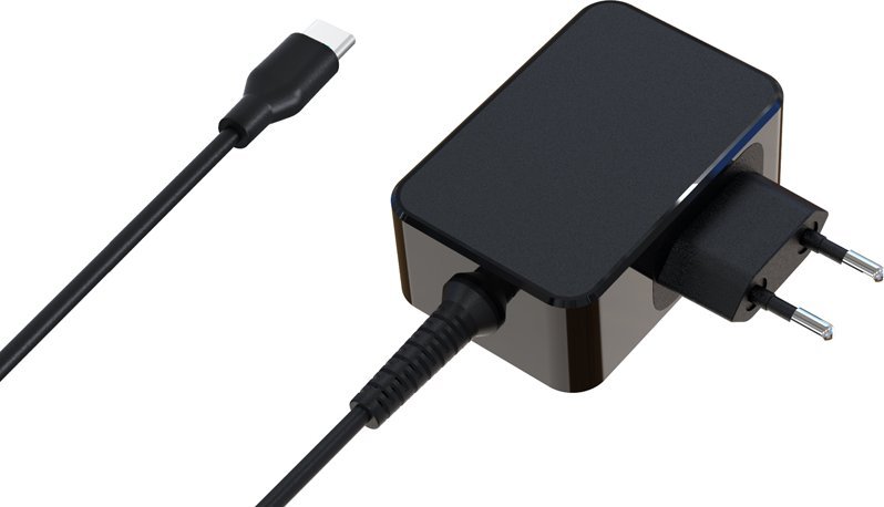 Karikues për laptop LC-Power LC-NB-GAN-45-C, 45W, GaN, i zi