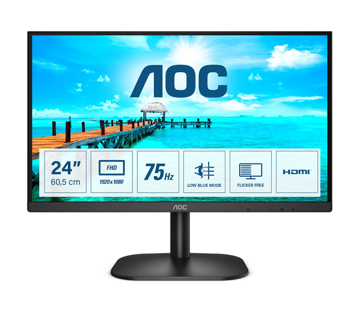 Monitor AOC B2 24B2XHM2, 23.8", 1920 x 1080, Full HD, 75 Hz, i zi